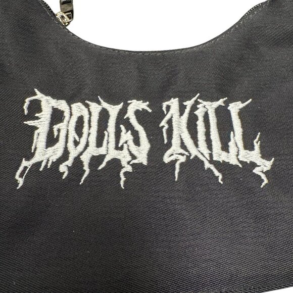 NEW Dolls Kill Logo Mini Bag - Black Goth Shoulder Bag - Picture 4 of 4
